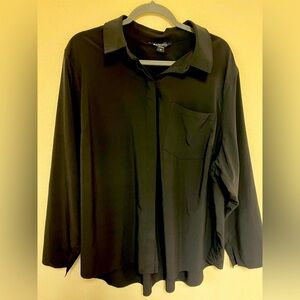 Athleta Black button down athletic material TOP button down 2X